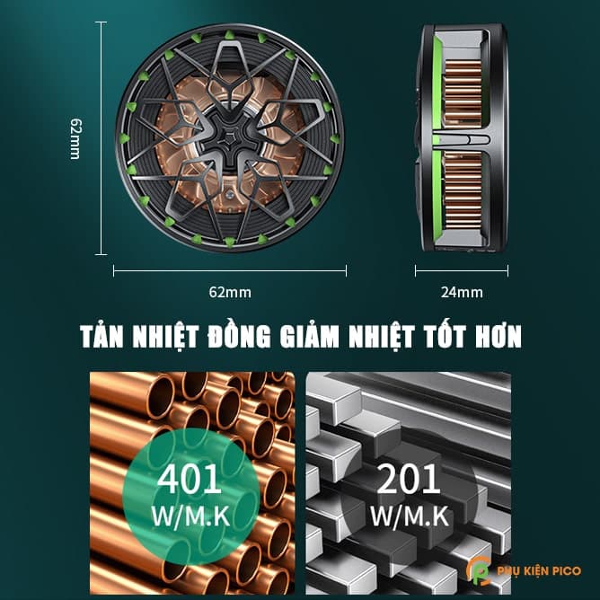 Quạt tản nhiệt điện thoại N6 sò lạnh từ tính 15W tốc độ quạt 7000 vòng/phút Led Halo RGB- Tản nhiệt máy tính bảng N6 - 11
