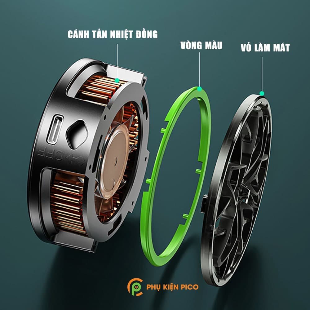 Quạt tản nhiệt điện thoại N6 sò lạnh từ tính 15W tốc độ quạt 7000 vòng/phút Led Halo RGB- Tản nhiệt máy tính bảng N6 - 8
