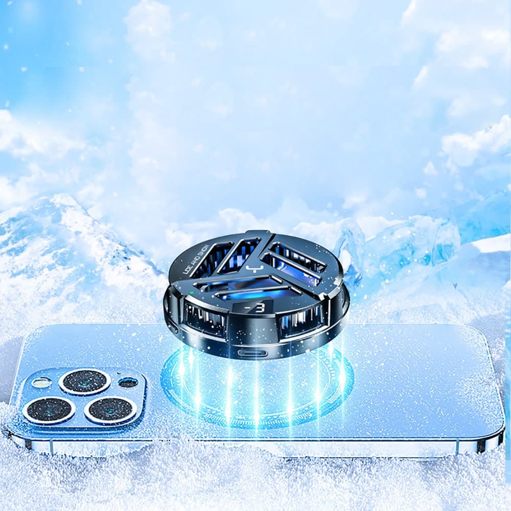 Quạt tản nhiệt điện thoại Ipad X25 sò lạnh từ tính màn hình hiển thị nhiệt độ Led RGB - 8