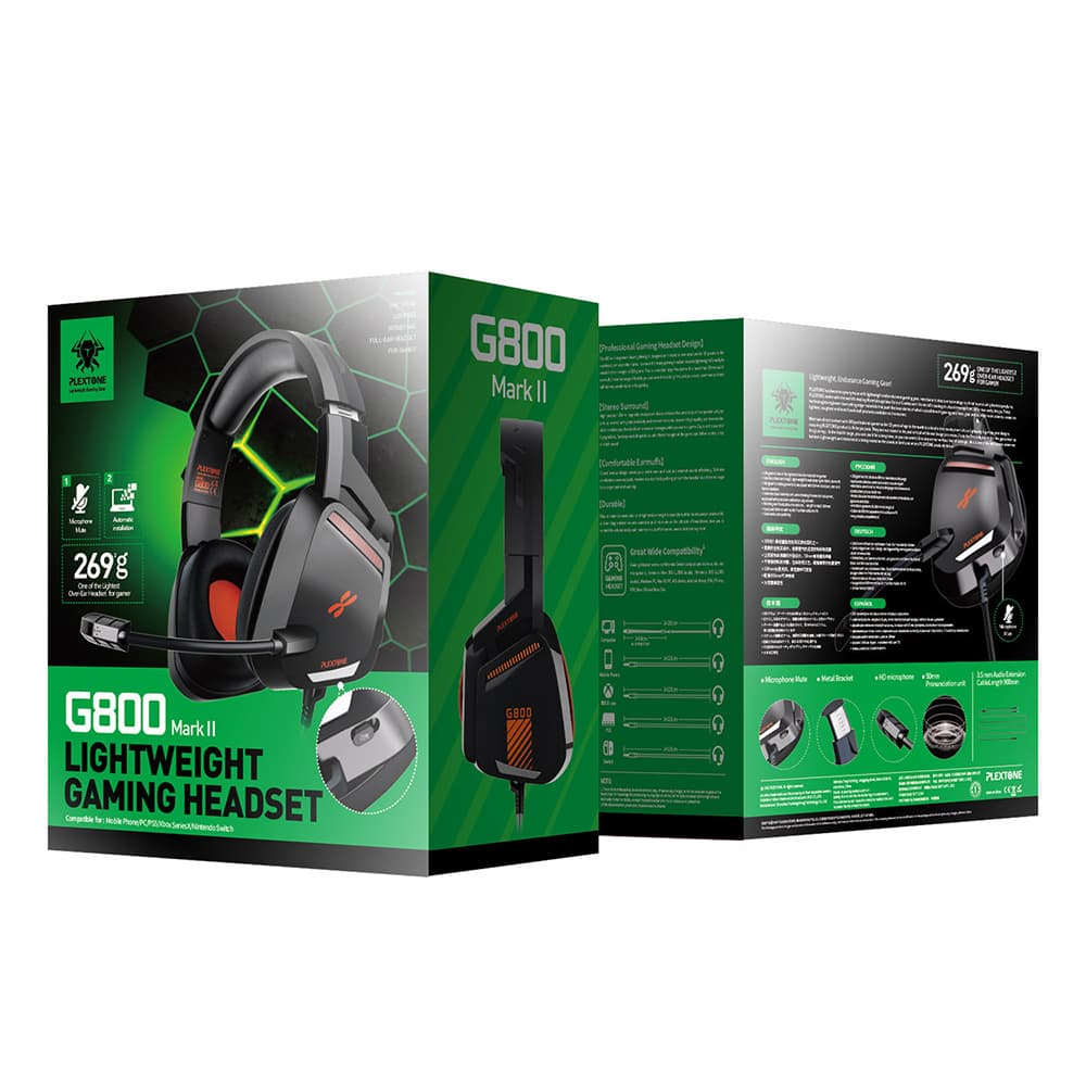 Tai nghe chụp tai PLEXTONE G800 chống ồn - Headphone có mic gaming 3.5mm - 2