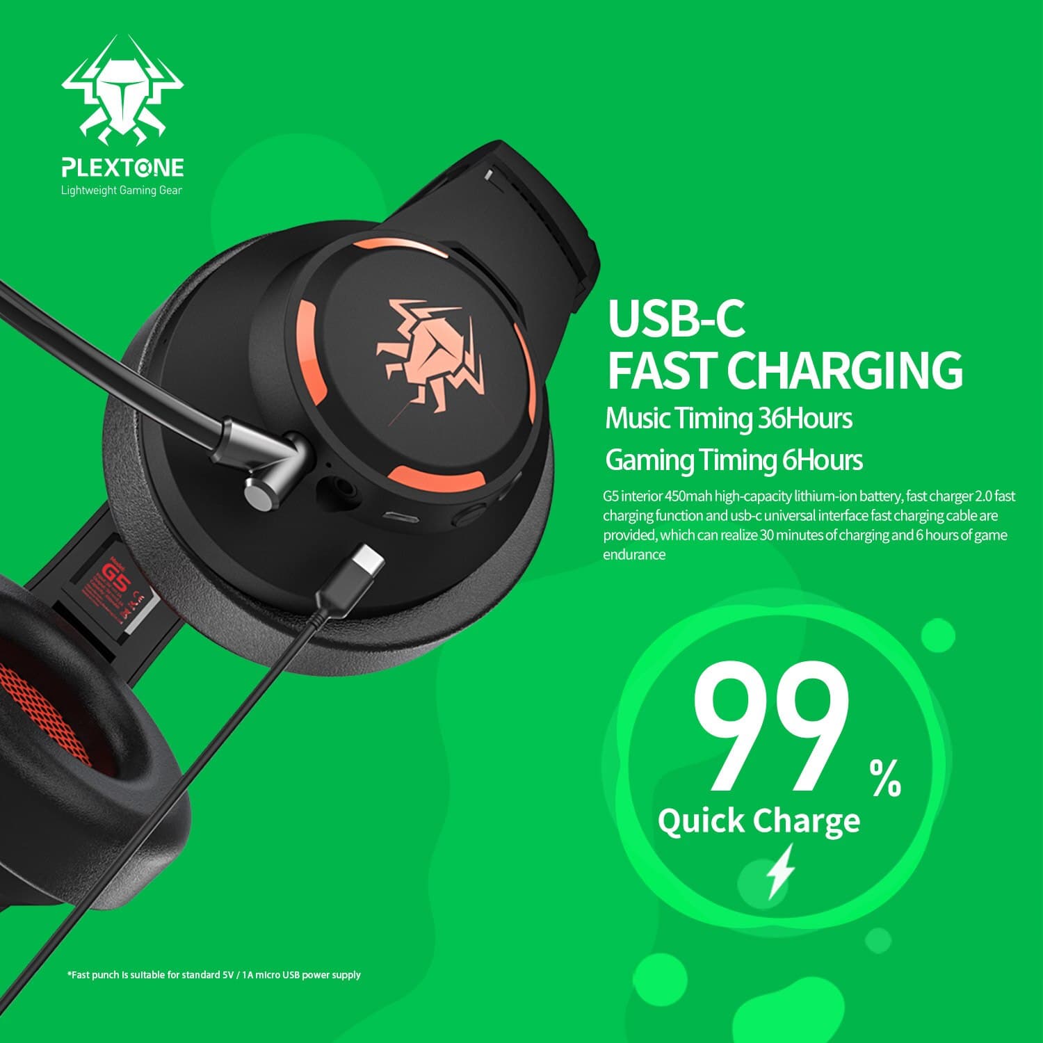 Tai nghe chụp tai bluetooth PLEXTONE G5 chống ồn Headphone có mic gaming độ trễ thấp 45ms - 7