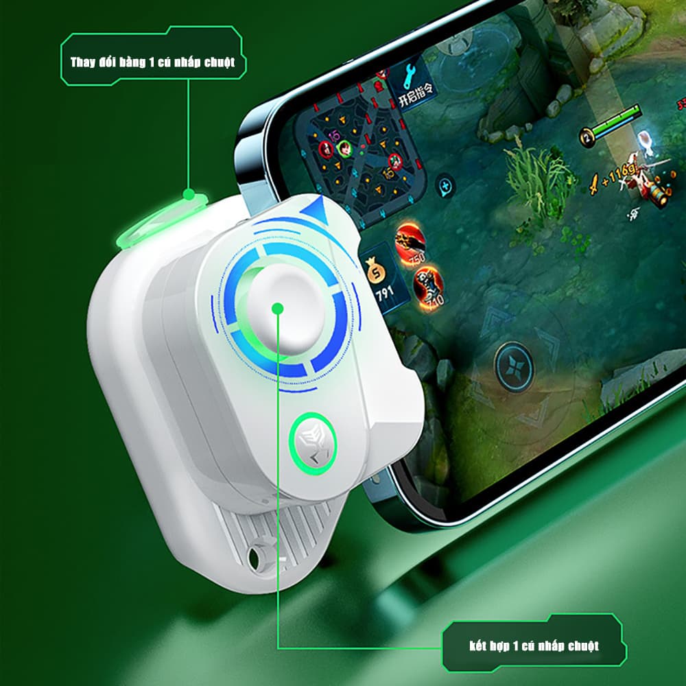 Tay cầm chơi game điện thoại bluetooth không dây - Joystick Gamepad chơi game pubg, FREE FIRE Liên Quân Mobile H16 - 4