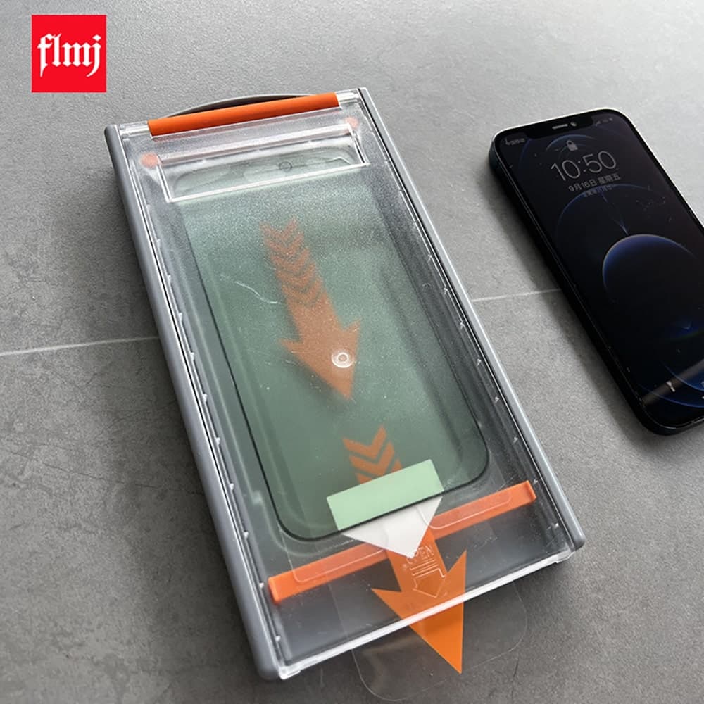 Kính cường lực Iphone 13 Pro có khung chống bụi thế hệ mới chính hãng FLMJ - 4