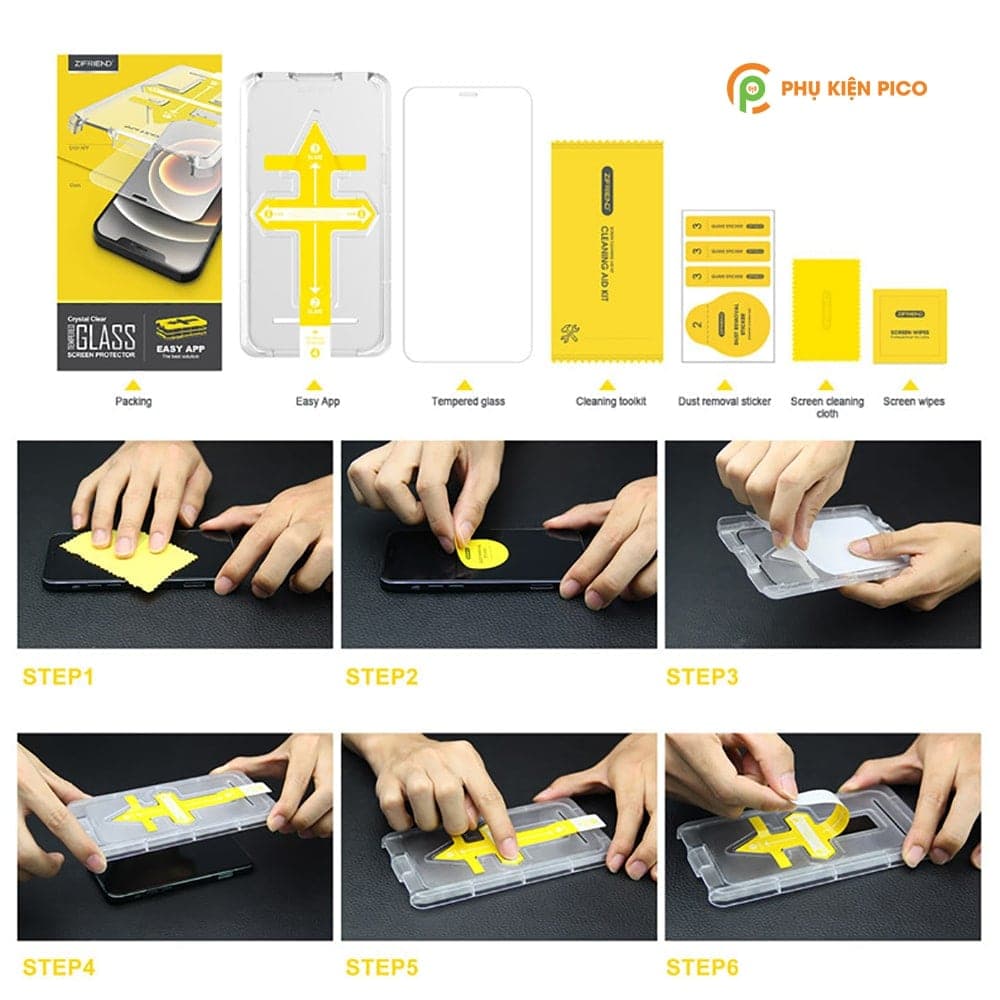 Kính cường lực Iphone 14 Pro chính hãng Zifriend khung dán tự động full màn hình - 5