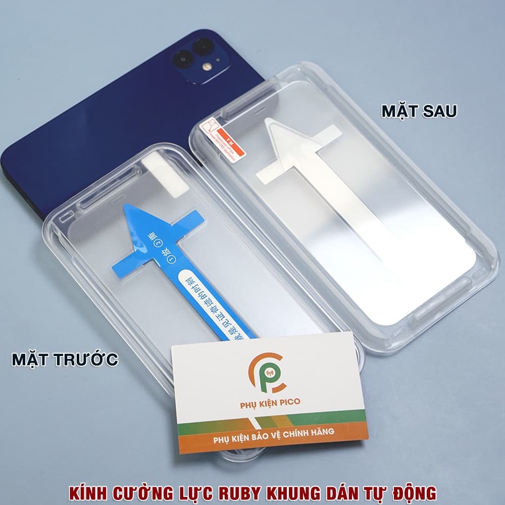 Kính cường lực Iphone 14 chính hãng Ruby khung dán tự động full màn hình - 3