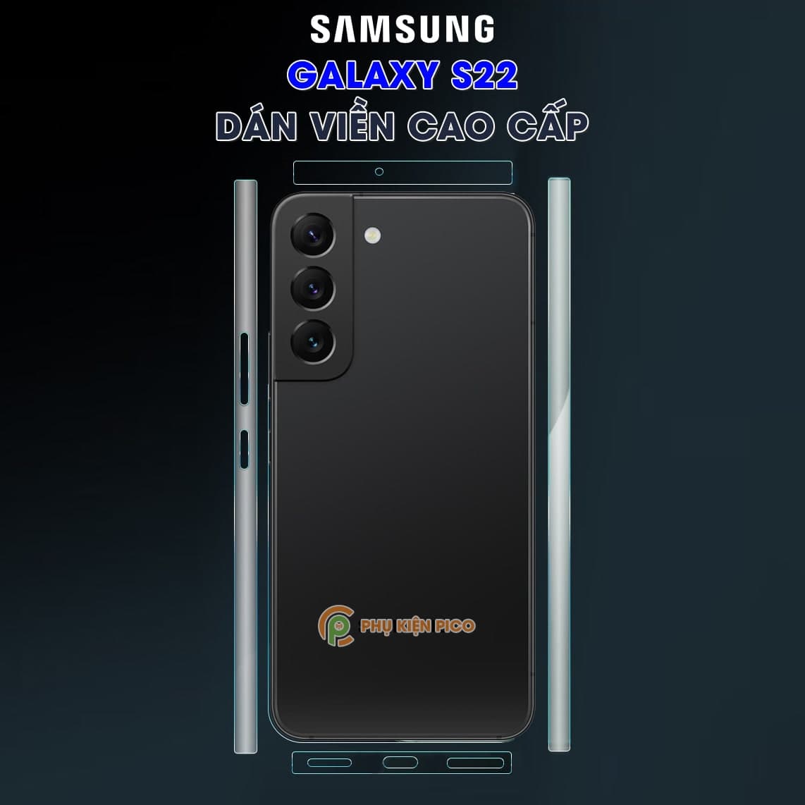 Dán cạnh viền Samsung Galaxy S22 dẻo vân mờ carbon - 2 Bộ - 3