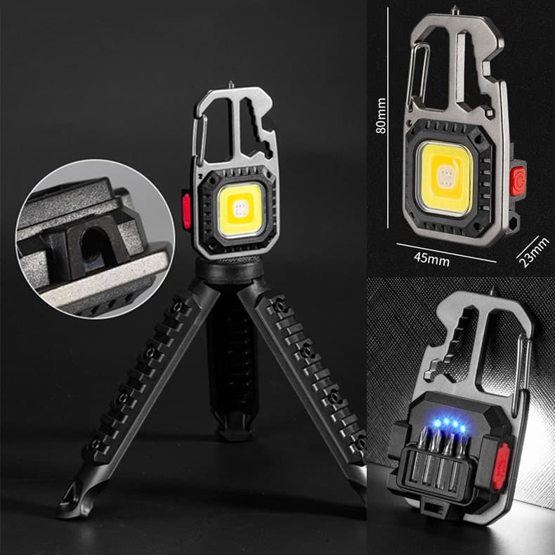 Đèn pin led móc khóa mini siêu sáng có đầu vít - Đèn móc khóa led COB pin sạc usb - 9