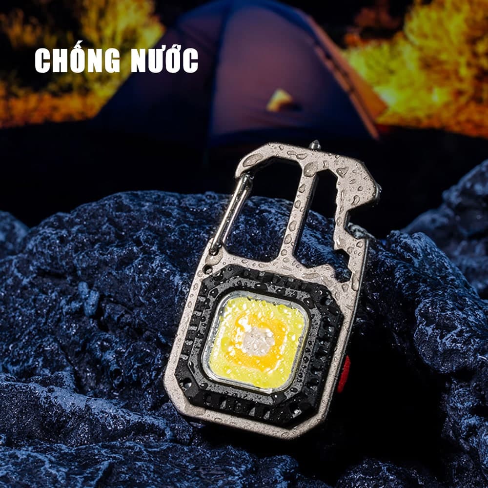 Đèn pin led móc khóa mini siêu sáng có đầu vít - Đèn móc khóa led COB pin sạc usb - 7