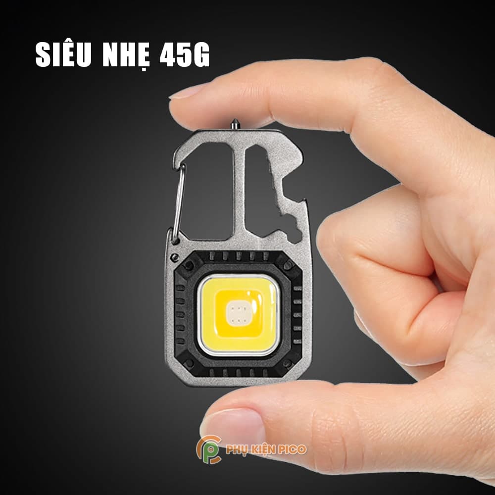 Đèn pin led móc khóa mini siêu sáng có đầu vít - Đèn móc khóa led COB pin sạc usb - 6