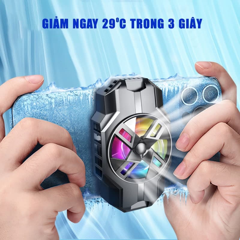 Quạt tản nhiệt điện thoại sò lạnh S3 màu đen giá rẻ giảm nhiệt nhanh hỗ trợ tăng FPS Gaming Liên Quân PUBG FF - 8