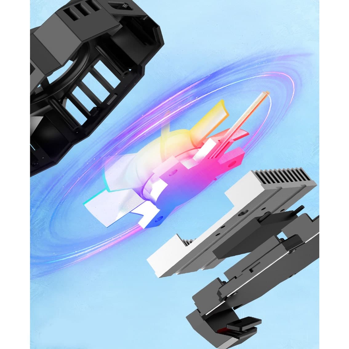 Quạt tản nhiệt điện thoại sò lạnh S3 màu đen giá rẻ giảm nhiệt nhanh hỗ trợ tăng FPS Gaming Liên Quân PUBG FF - 6