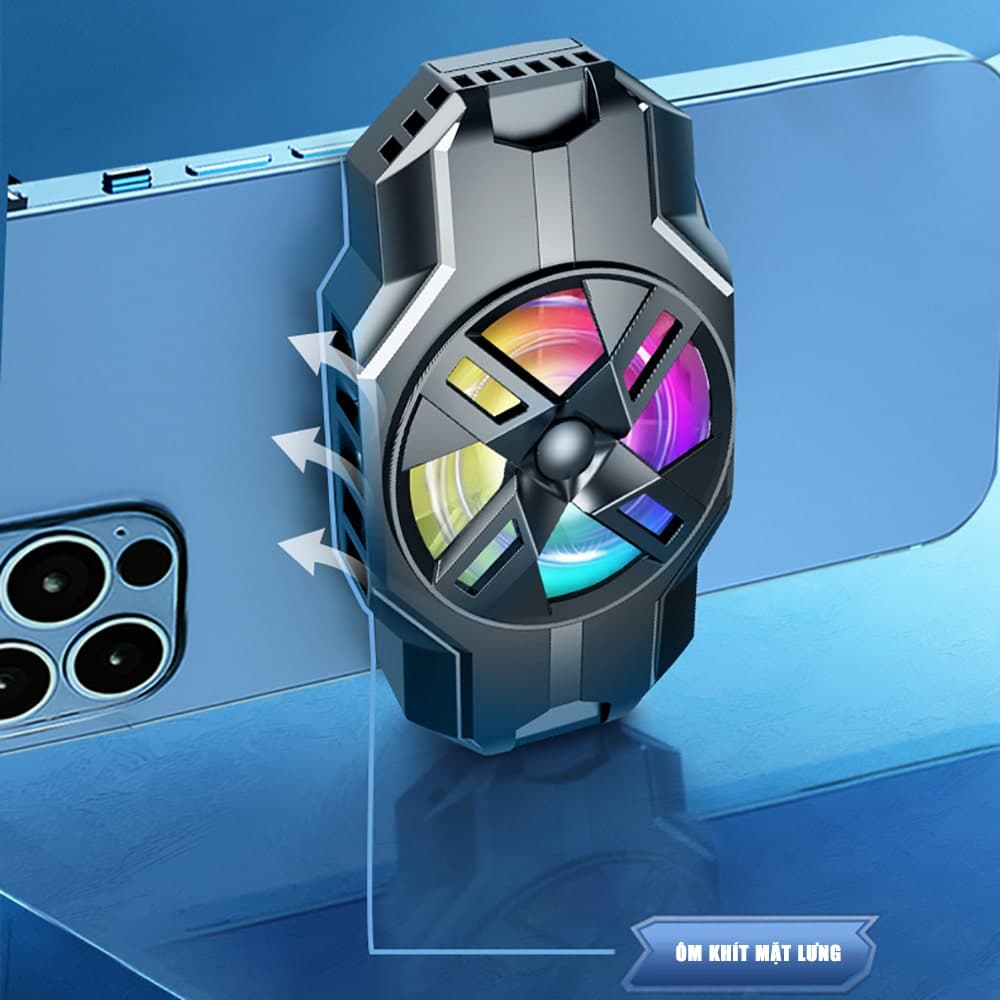 Quạt tản nhiệt điện thoại sò lạnh S3 màu đen giá rẻ giảm nhiệt nhanh hỗ trợ tăng FPS Gaming Liên Quân PUBG FF - 4