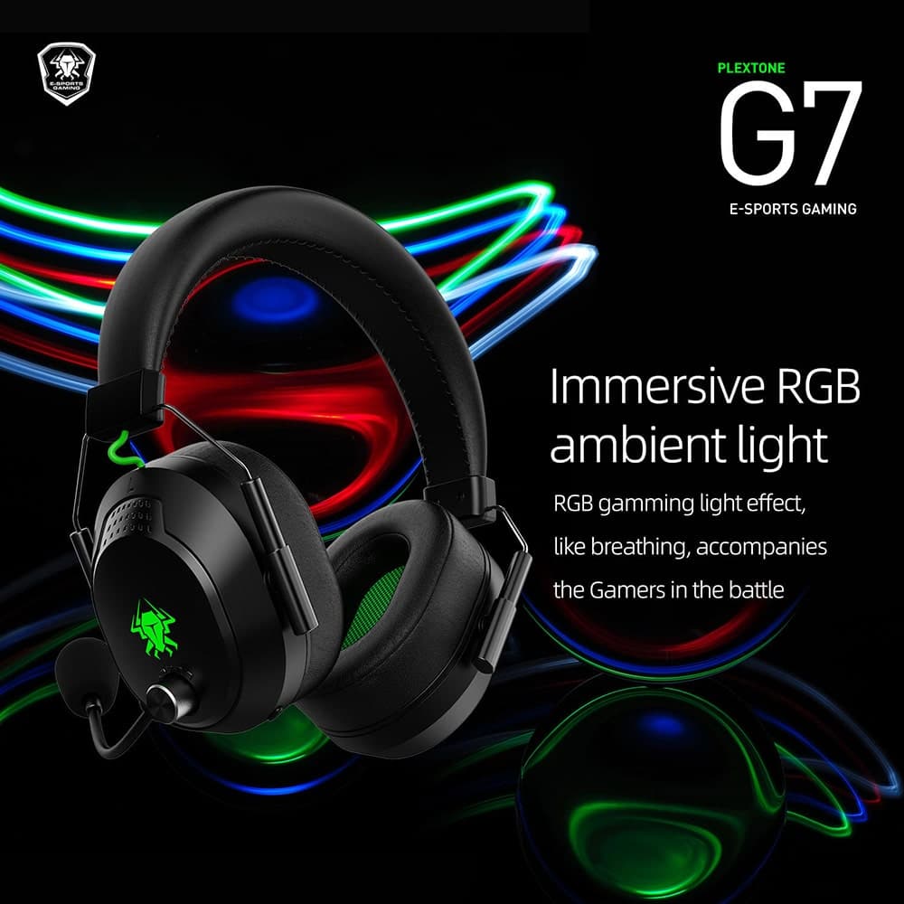 Tai nghe chụp tai bluetooth PLEXTONE G7 chống ồn esport - Headphone có mic gaming độ trễ thấp 45ms - Headphone không dây TWS RGB Âm Thanh 3D - 9