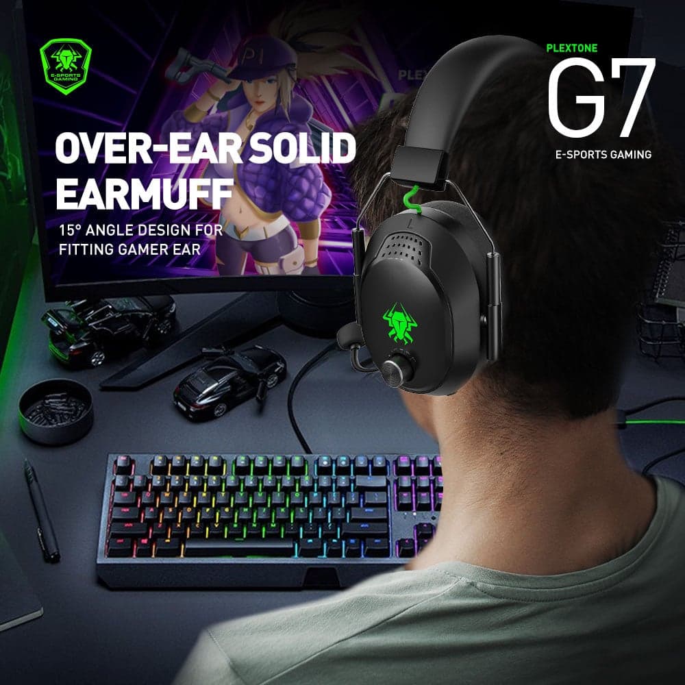Tai nghe chụp tai bluetooth PLEXTONE G7 chống ồn esport - Headphone có mic gaming độ trễ thấp 45ms - Headphone không dây TWS RGB Âm Thanh 3D - 6