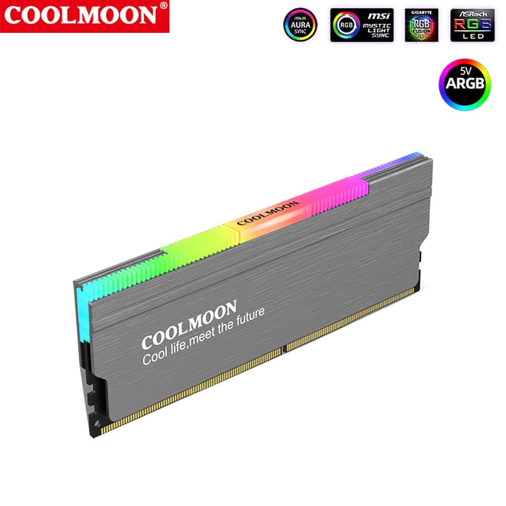 Tản nhiệt Ram Coolmoon ARGB RA-1 - Ốp tản nhiệt Ram A-RGB đồng bộ main sync led RGB - 7