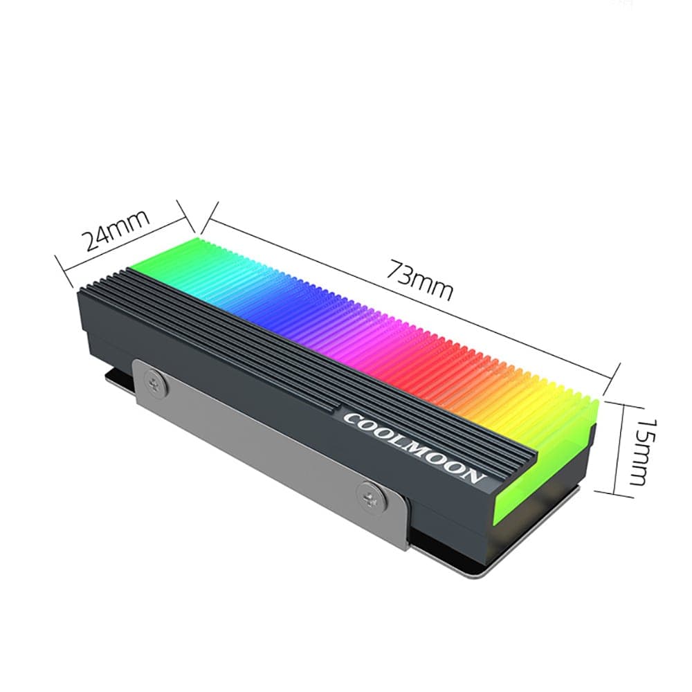 Ốp tản nhiệt SSD M2 Led ARGB Tản nhiệt ssd m2 nvme M.2 2280 cao cấp Coolmoon A-RGB - 8