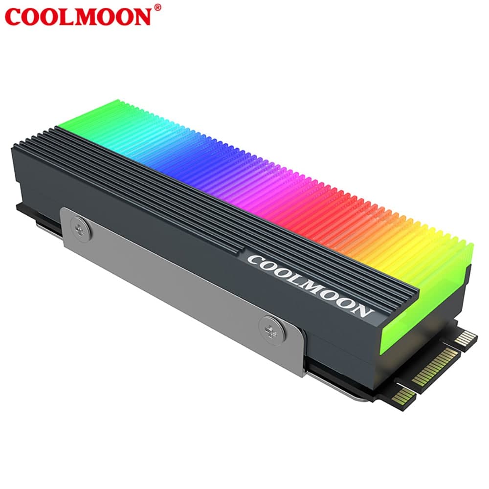 Ốp tản nhiệt SSD M2 Led ARGB Tản nhiệt ssd m2 nvme M.2 2280 cao cấp Coolmoon A-RGB - 2