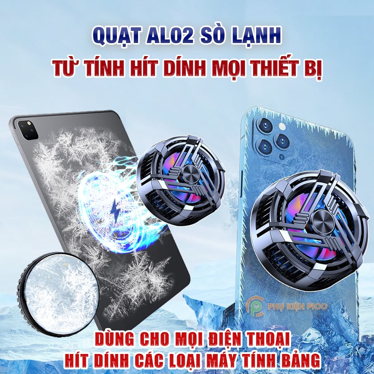Quạt tản nhiệt điện thoại AL02 sò lạnh - Quạt tản nhiệt dùng cho ipad máy tính bảng giá rẻ