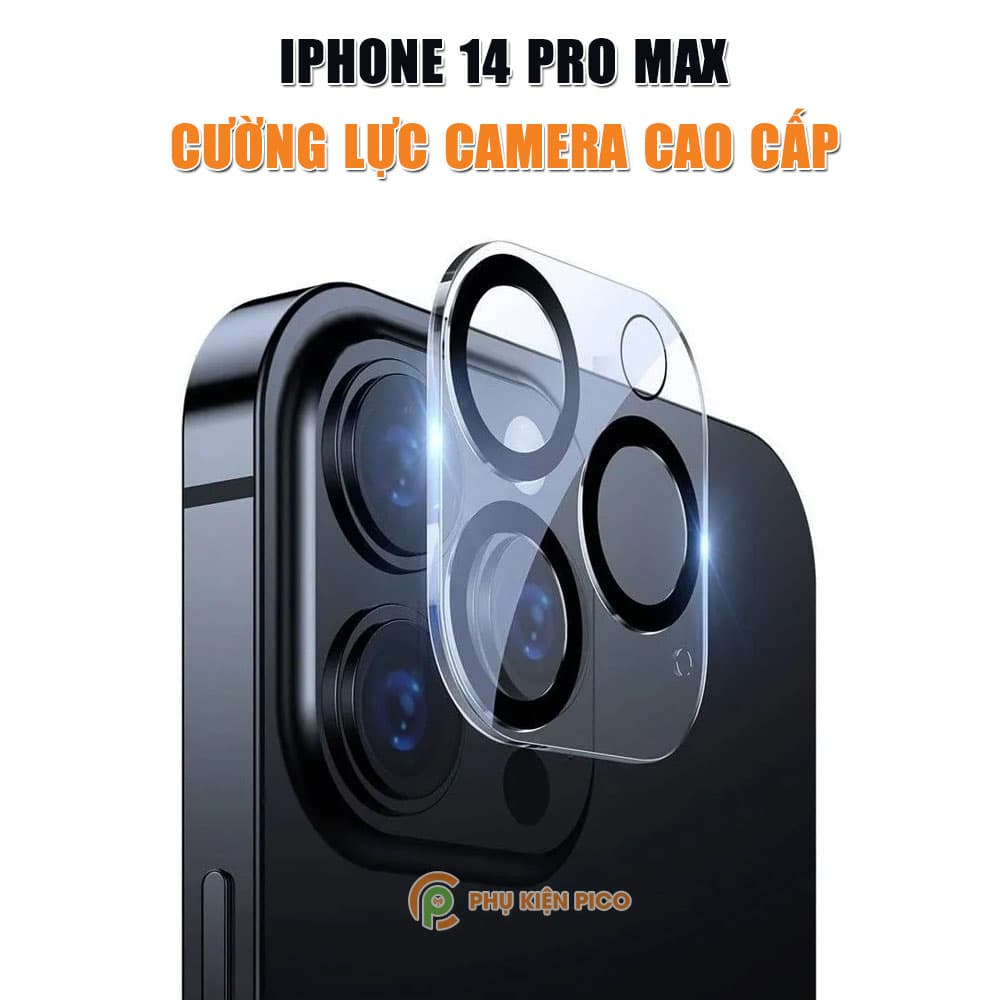 Dán camera Iphone 14 Pro Max thấu kính nổi 3D - Cường lực camera Iphone 14 Pro Max độ cứng 9H trong suốt