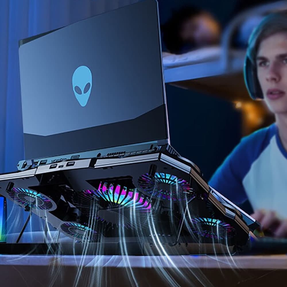 Quạt tản nhiệt laptop máy tính Z18 - Đế tản nhiệt laptop 17 inch - Giá đỡ Surface book pro - 10