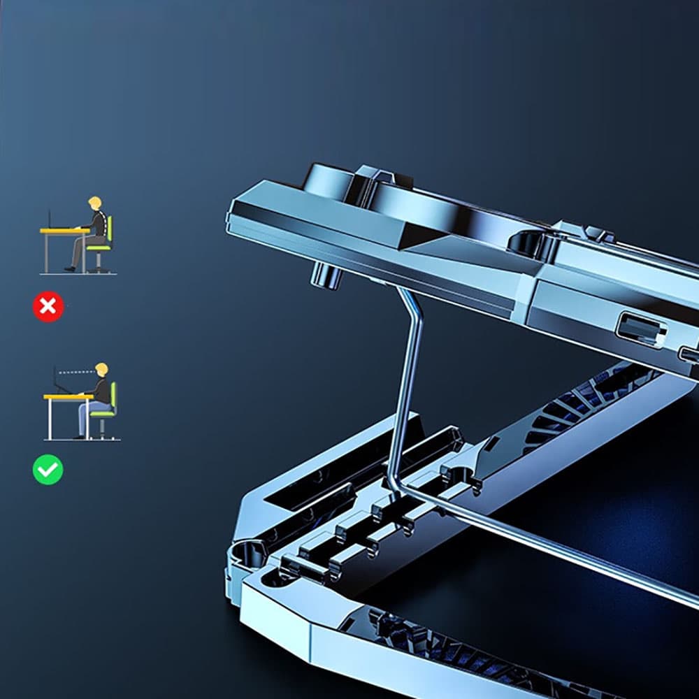 Quạt tản nhiệt laptop máy tính Z18 - Đế tản nhiệt laptop 17 inch - Giá đỡ Surface book pro - 8