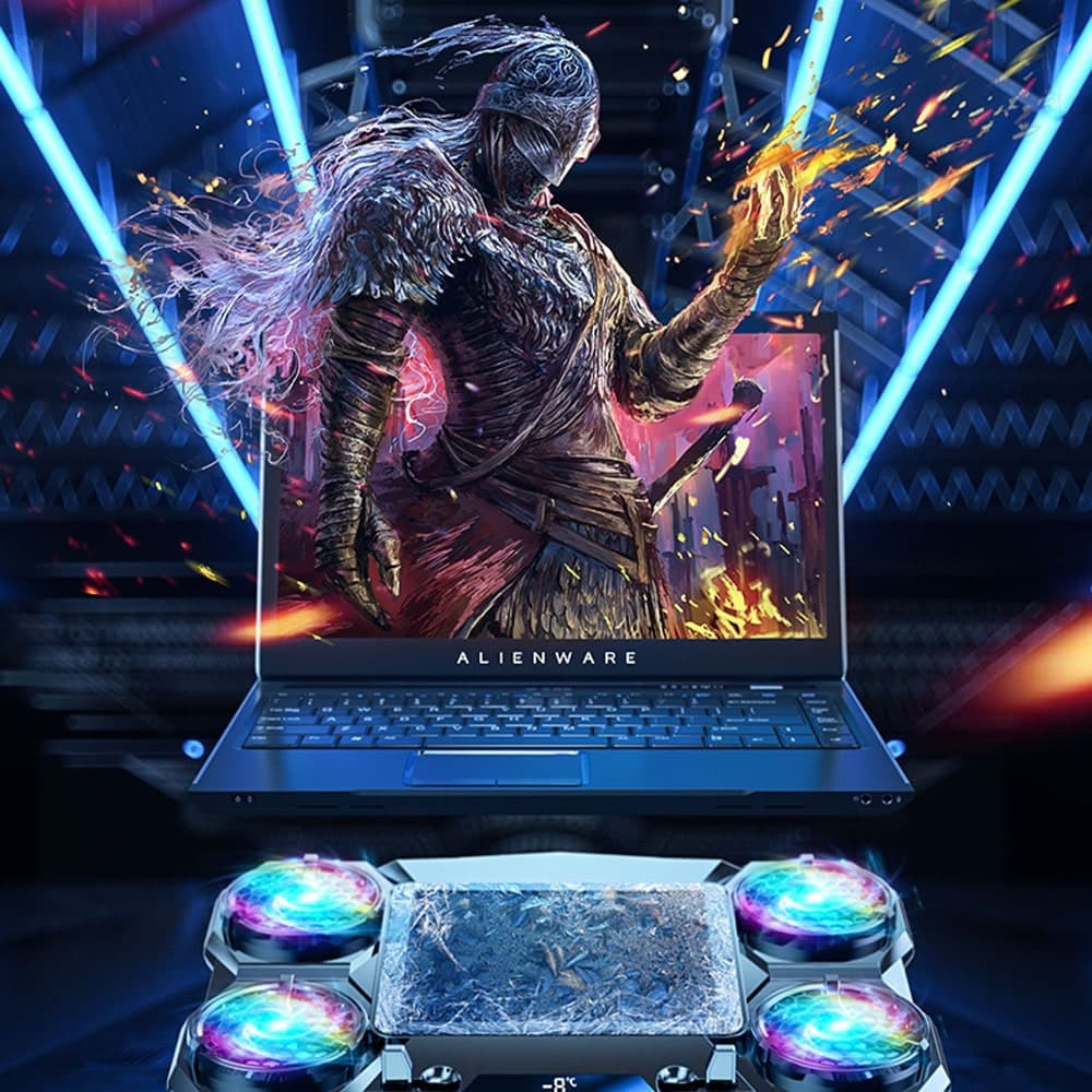 Quạt tản nhiệt laptop máy tính Z18 Pro - Đế tản nhiệt laptop 17 inch - Giá đỡ Surface book pro - 8
