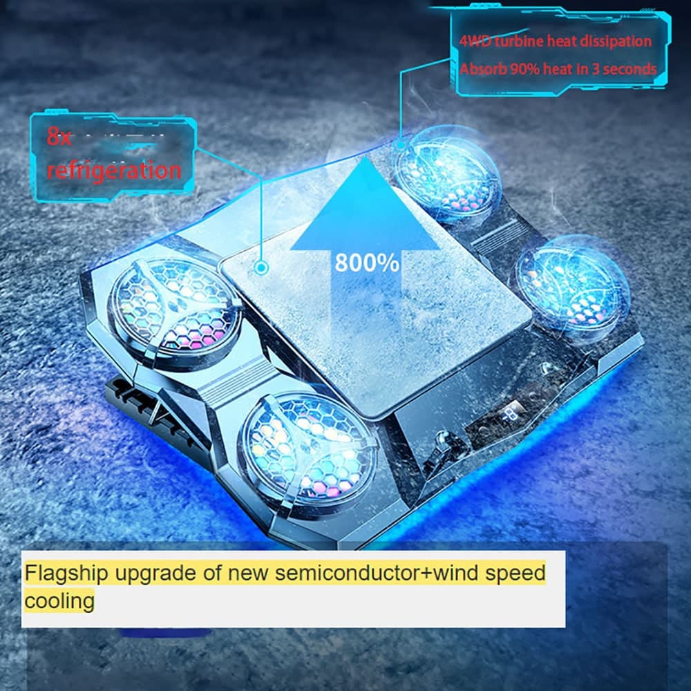 Quạt tản nhiệt laptop máy tính Z18 Pro - Đế tản nhiệt laptop 17 inch - Giá đỡ Surface book pro - 7