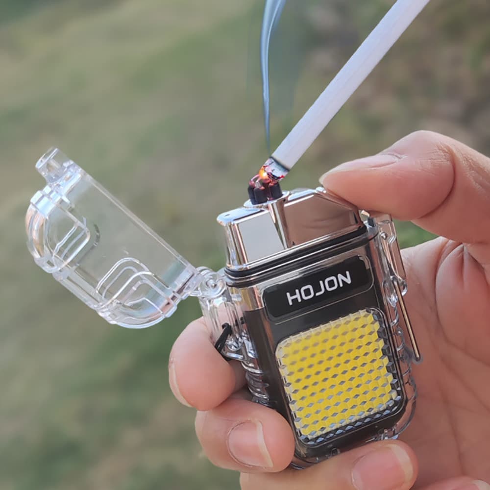 Bật lửa điện độc lạ sạc pin công nghệ điện tử tạo 4 tia plasma chống gió có đèn led chống nước - 8