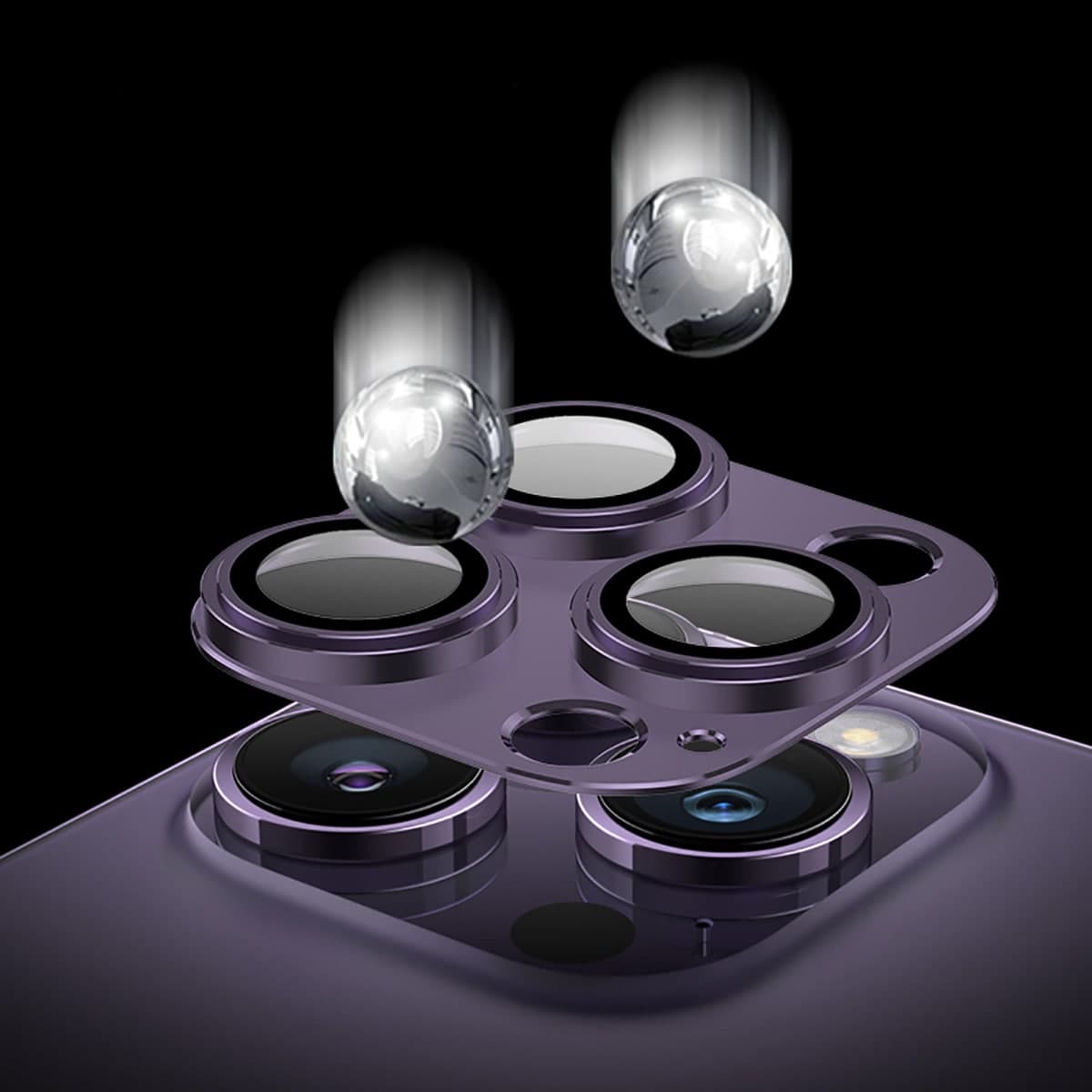 Dán camera Iphone 14 Pro 3D cao cấp - Khung nhôm bảo vệ camera Iphone 14 Pro kèm kính cường lực - 3