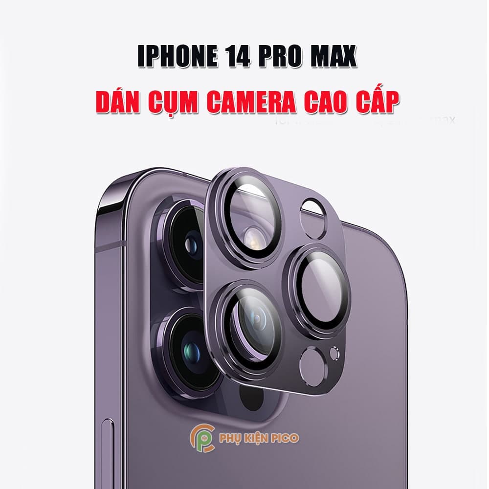 Dán camera Iphone 14 Pro Max 3D cao cấp - Khung nhôm bảo vệ camera Iphone 14 Pro Max kèm kính cường lực