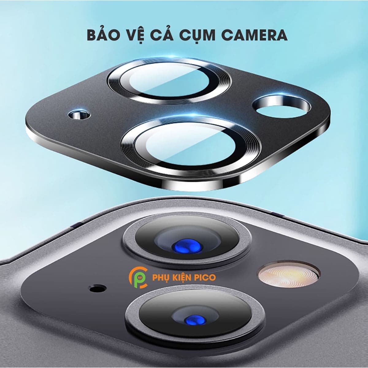 Dán camera Iphone 14 3D cao cấp - Khung nhôm bảo vệ camera Iphone 14 kèm kính cường lực - 9
