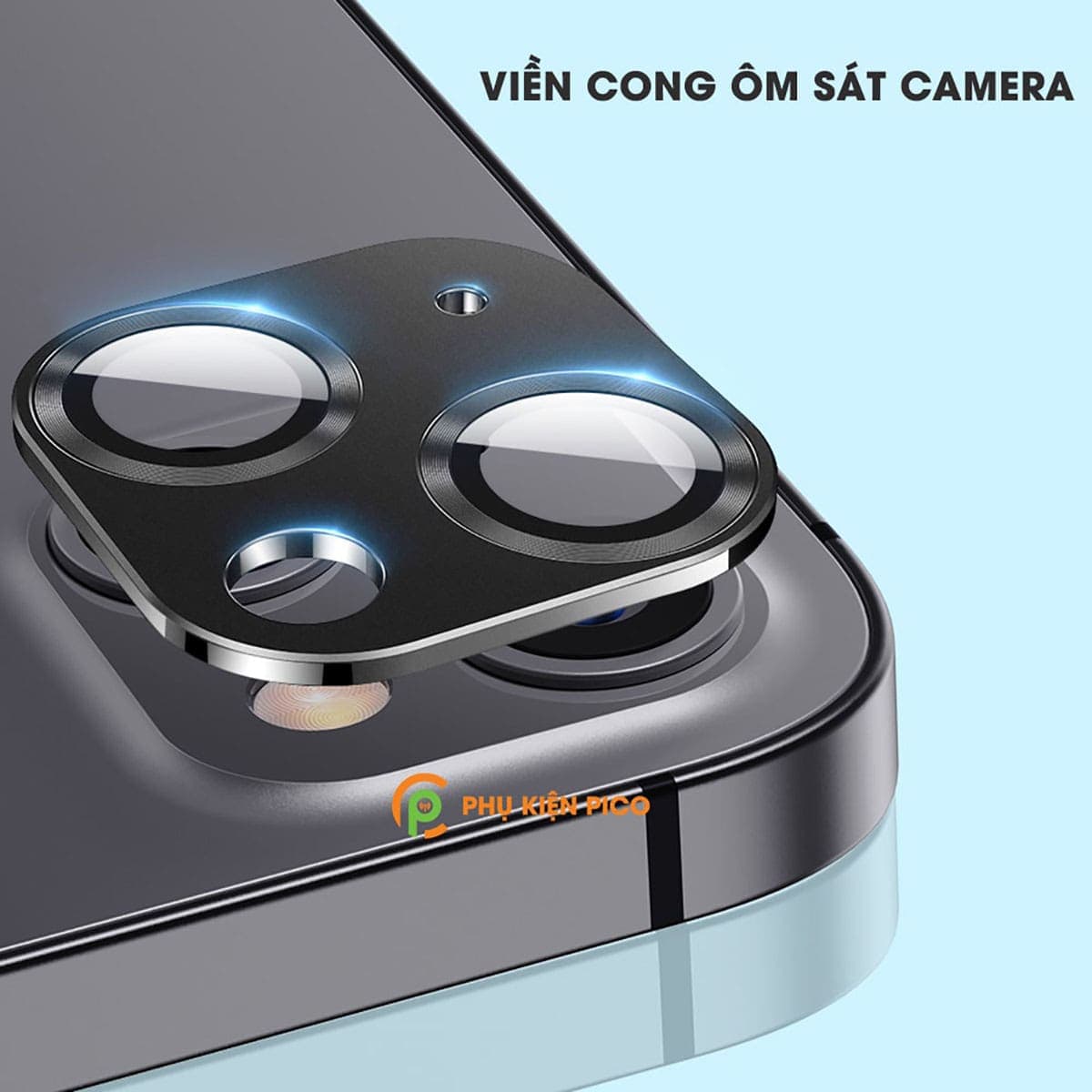 Dán camera Iphone 14 3D cao cấp - Khung nhôm bảo vệ camera Iphone 14 kèm kính cường lực - 7