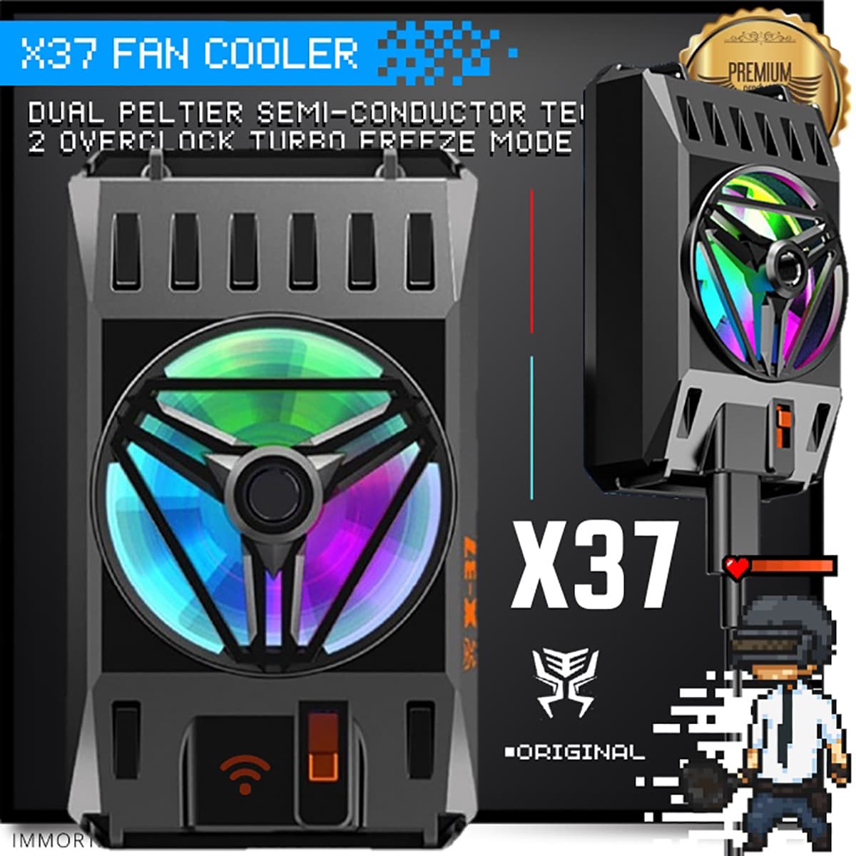 Quạt tản nhiệt điện thoại X37 siêu lạnh Led Gaming diện tích tản nhiệt lớn - 5