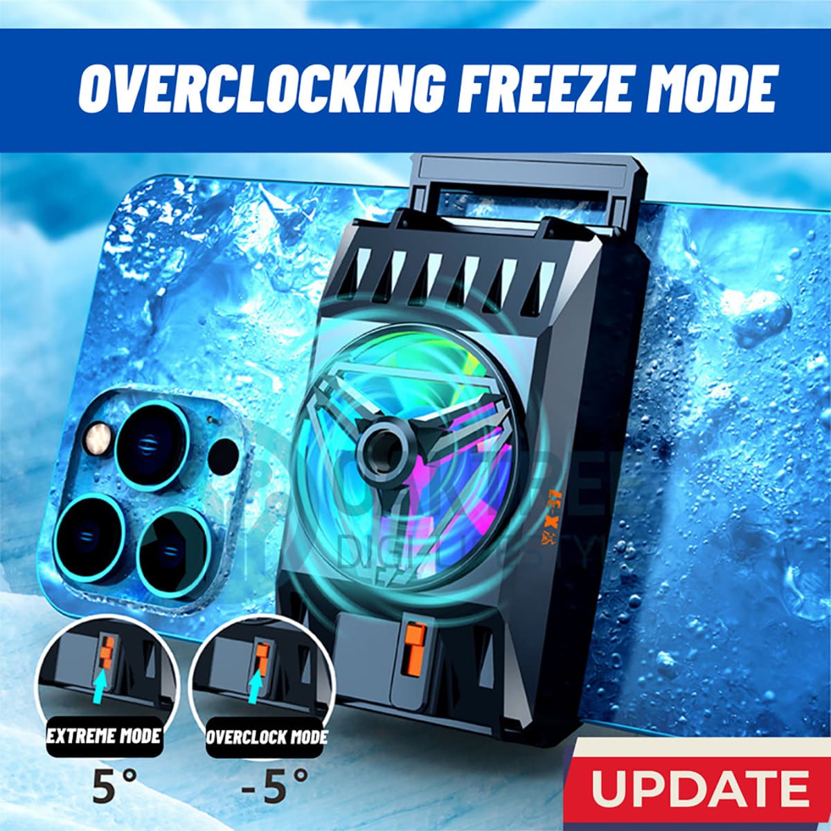 Quạt tản nhiệt điện thoại X37 siêu lạnh Led Gaming diện tích tản nhiệt lớn - 3