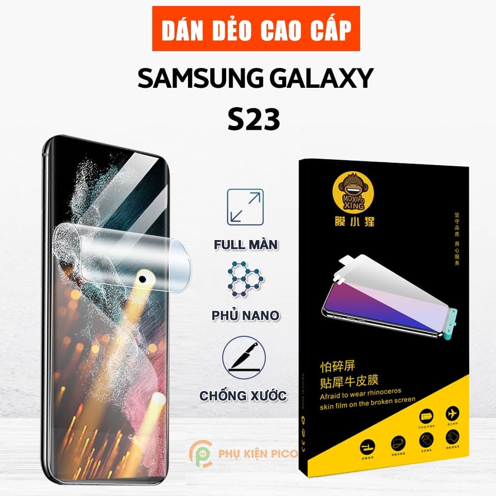 Dán màn hình Samsung Galaxy S23 full màn dẻo trong suốt chính hãng Moxiao Xing