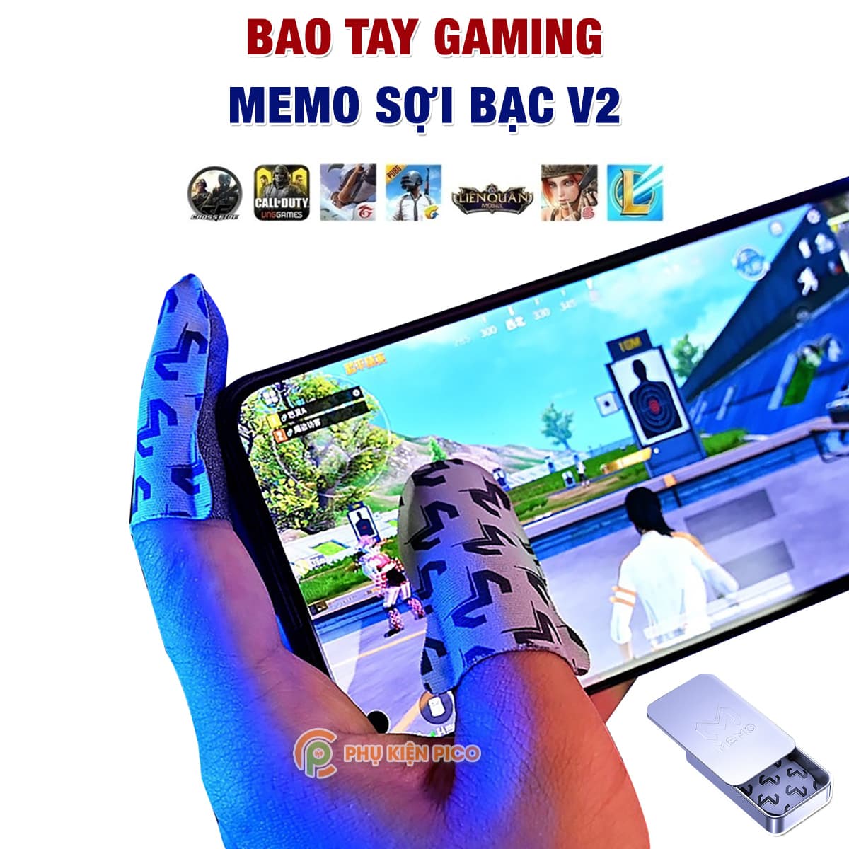 Bao tay chơi game / găng tay chơi game MEMO (2 chiếc) găng tay memo sợi bạc - Bản V2