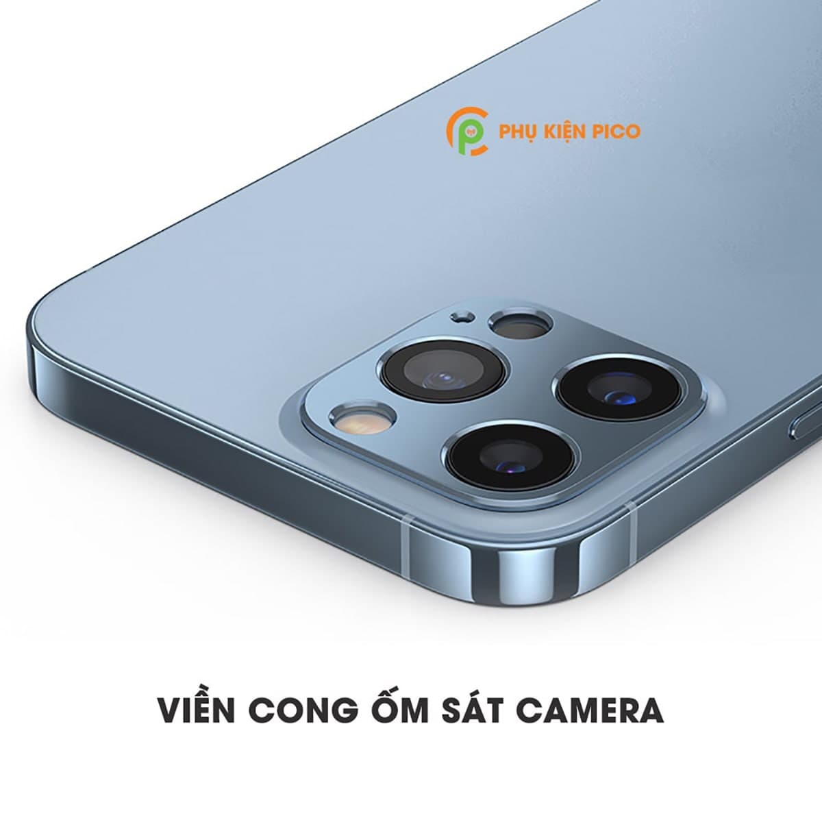 Dán camera Iphone 12 Pro khung kim loại bảo vệ camera chống trầy xước va đập - 7