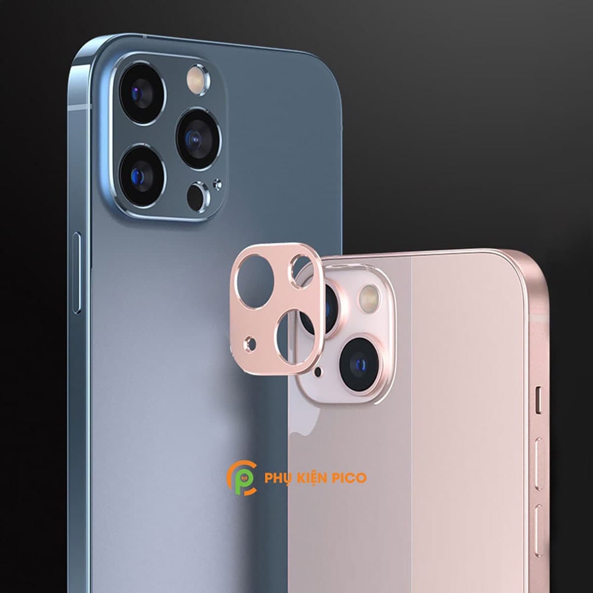 Dán camera Iphone 12 Pro khung kim loại bảo vệ camera chống trầy xước va đập - 6