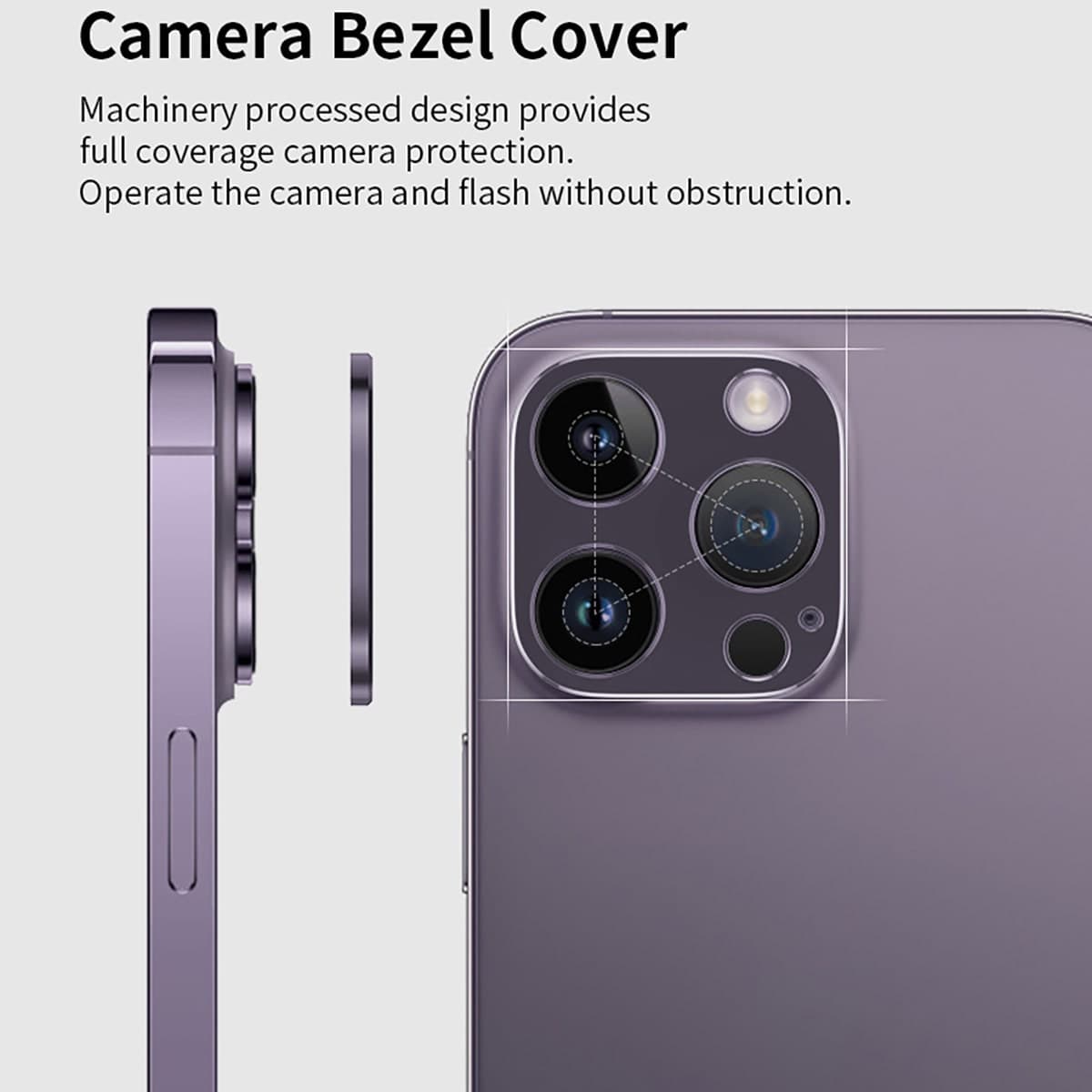 Dán camera Iphone 14 khung kim loại bảo vệ camera chống trầy xước va đập - 8