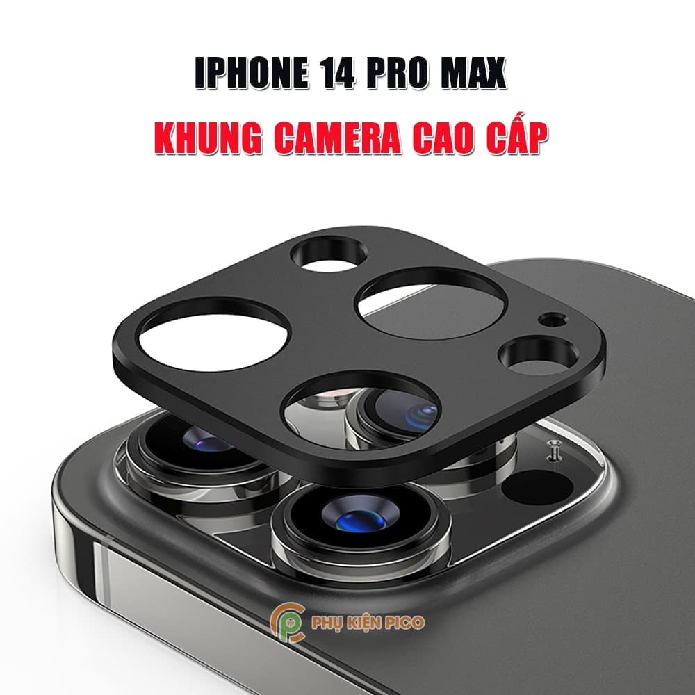 Dán camera Iphone 14 Pro Max khung kim loại bảo vệ camera chống trầy xước va đập