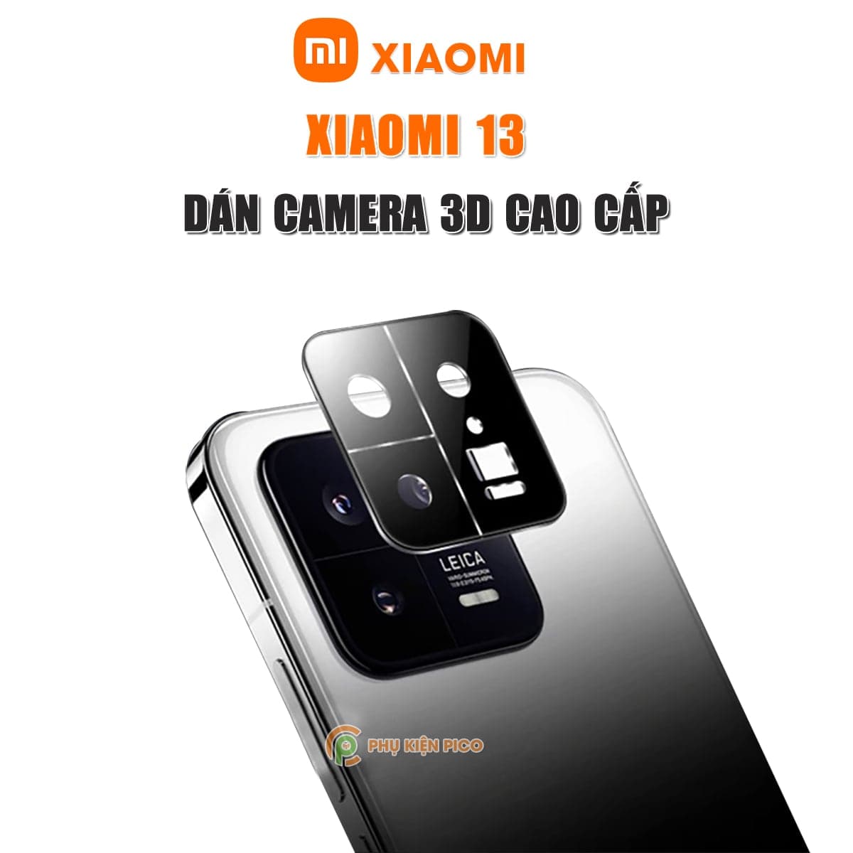 Dán camera Xiaomi 13 thấu kính nổi 3D Cường lực camera độ cứng 9H trong suốt