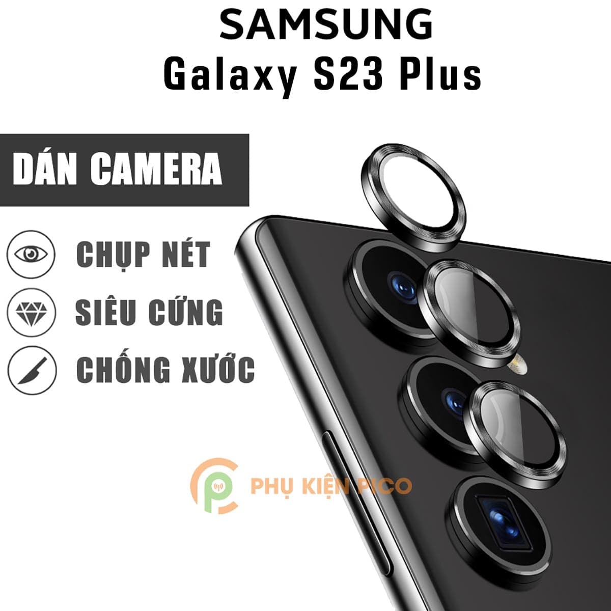 Dán mắt camera Samsung S23 Plus - Dán camera Samsung Galaxy S23 Plus có kính cường lực