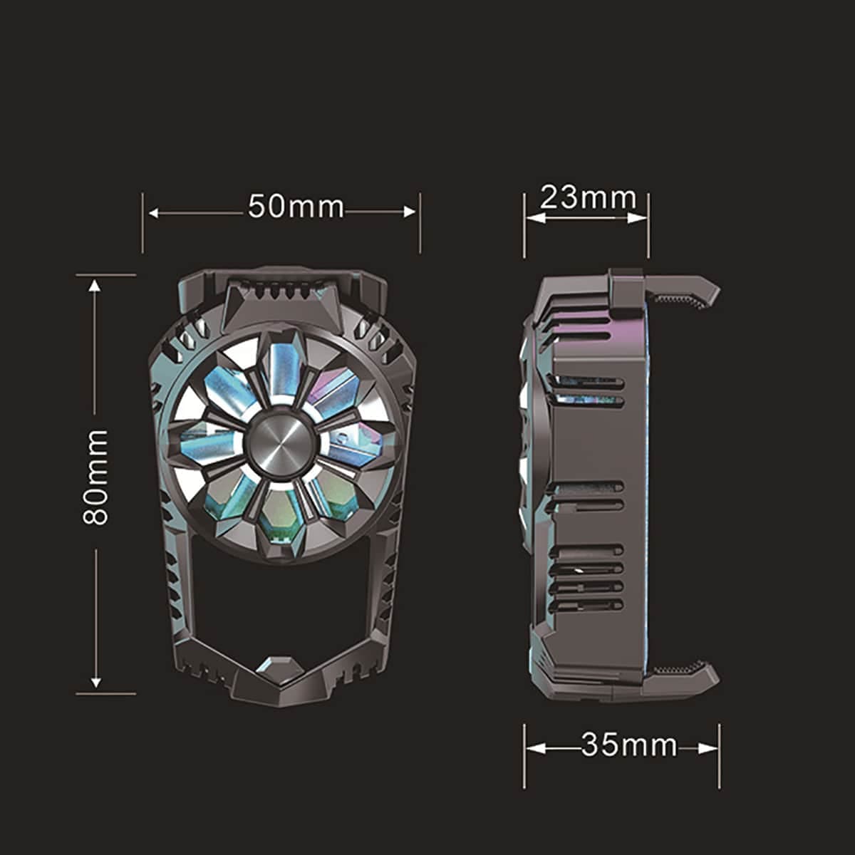 Quạt tản nhiệt điện thoại X3B Quạt sò lạnh thế hệ mới màn hình hiển thị nhiệt độ Led Gaming RGB - 5