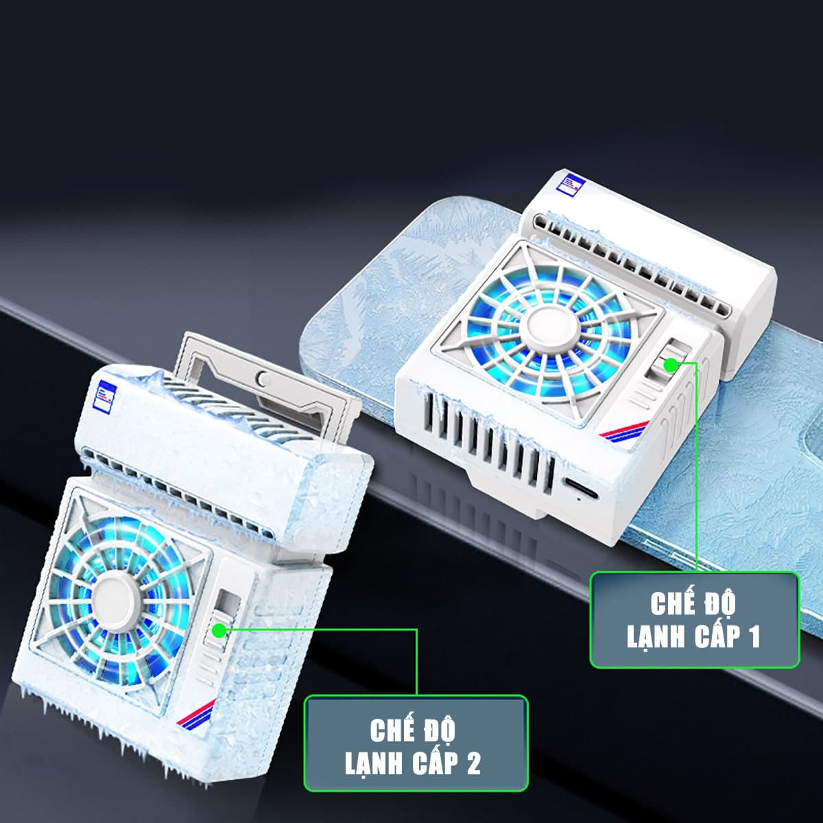 Quạt tản nhiệt điện thoại S5 tốc độ quạt 7500 vòng/ phút 2 chế độ làm lạnh bề mặt tản nhiệt lớn - 6