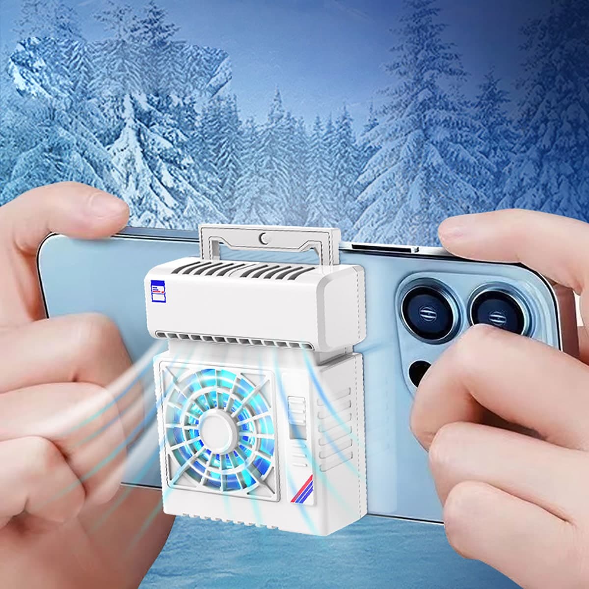 Quạt tản nhiệt điện thoại S5 tốc độ quạt 7500 vòng/ phút 2 chế độ làm lạnh bề mặt tản nhiệt lớn - 2