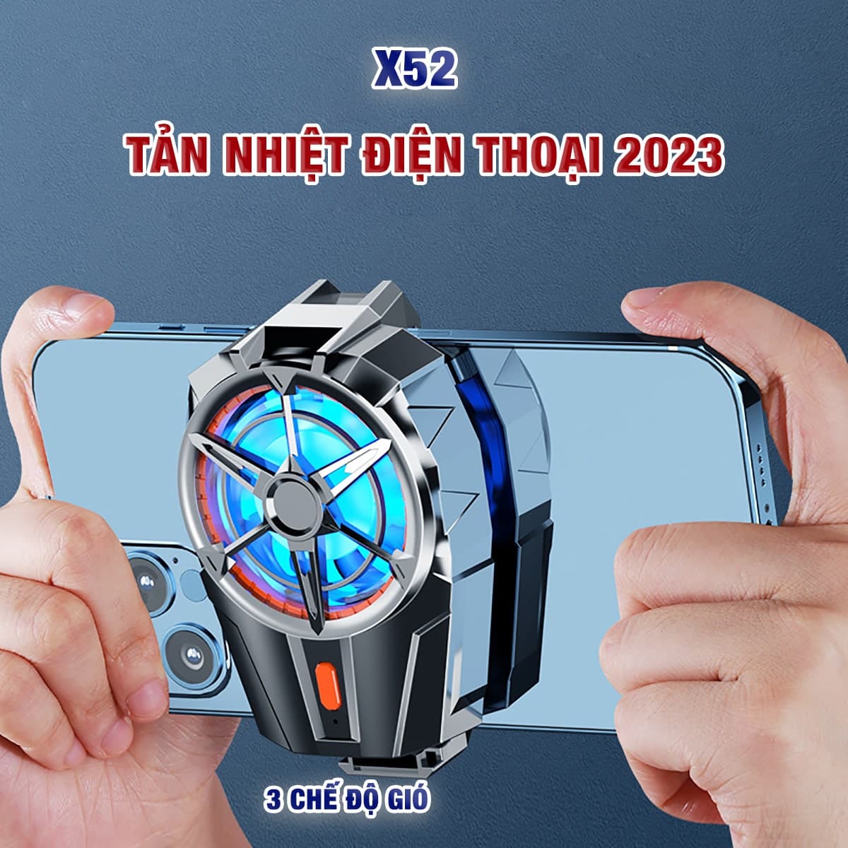 Quạt tản nhiệt điện thoại X52 pin 300mAh tốc độ quạt 6000 vòng / phút 3 chế độ gió