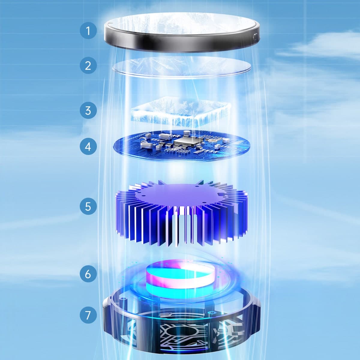 Quạt tản nhiệt điện thoại sò lạnh từ tính SL10 màn hình hiển thị nhiệt độ Led RGB 2023 - 7