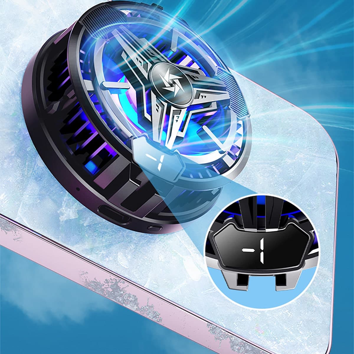 Quạt tản nhiệt điện thoại sò lạnh từ tính SL10 màn hình hiển thị nhiệt độ Led RGB 2023 - 4