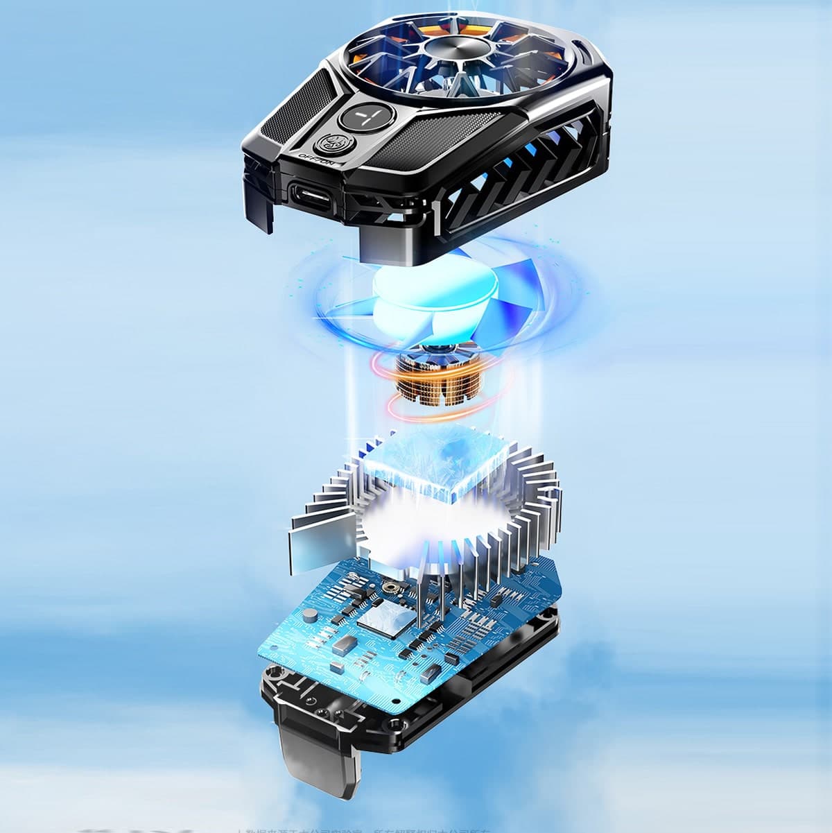 Quạt tản nhiệt điện thoại sò lạnh L09 màn hình hiển thị nhiệt độ led RGB 2023 - 8