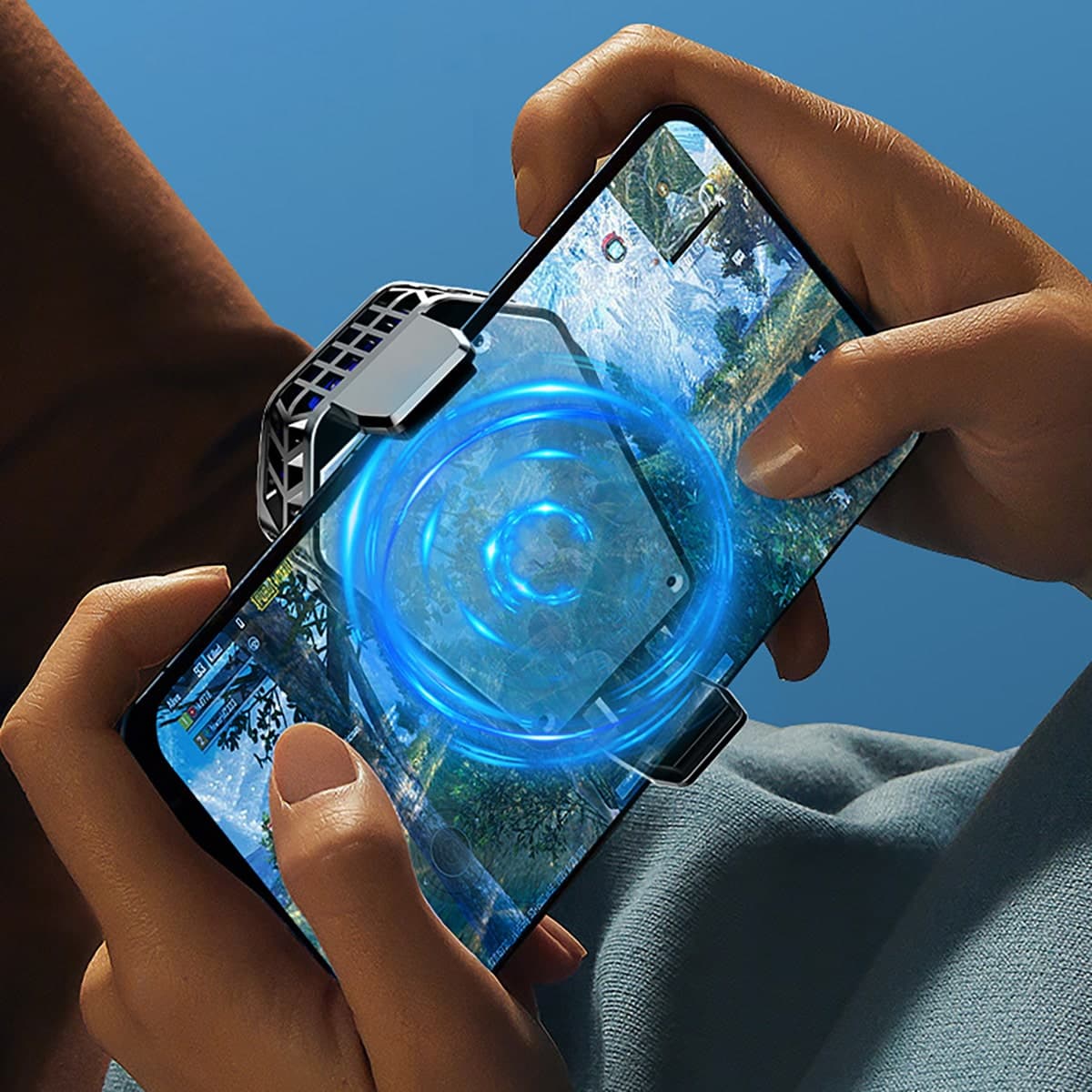 Quạt tản nhiệt điện thoại sò lạnh L09 màn hình hiển thị nhiệt độ led RGB 2023 - 7